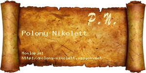Polony Nikolett névjegykártya